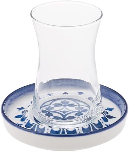 Set 12, 6 Set, 160ML KARACA Turkish Tea Glasses of Tea Cups with Saucers for People, Traditional Turkish Tea Clear