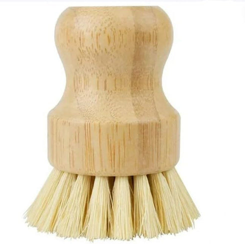 1 Pcs Palm Wooden Dish Scrubber Brush, Durable Bamboo Dish Brush for Cleaning Pots and Pans in Kitchen