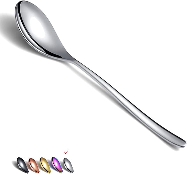 Dinner Spoons 6 Piece - 8.1'' Stainless Steel Tablespoons, Soup Spoons, Silverware for Home, Kitchen, Dishwasher Safe