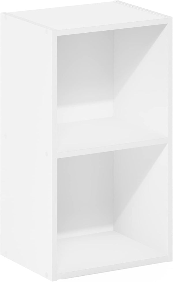 Furinno Luder Bookcase - 2-Tier Cube Storage, White