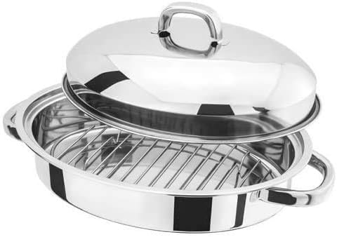 TamBee 1PC Wire Broiling Rack, Roasting Rack, Baking Rack, Cooking Cooling for Oven, Stainless Steel Oval Steamer Rack