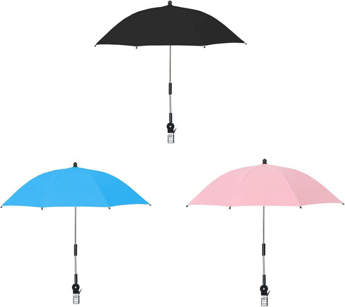 Versatile Beach Umbrella with Clamp for Strollers, Chairs & Golf Carts