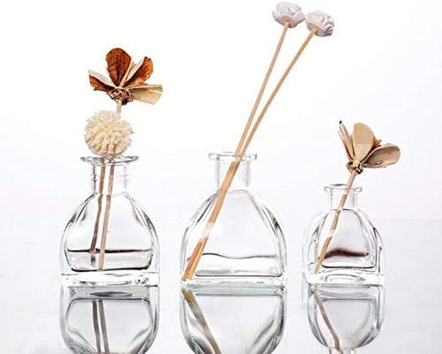 SYBL 50ml/1.69 Oz Sets Fl Square Glass Diffuser Bottles, DIY Replacement Reed Diffuser Jars, Fragrance Accessories
