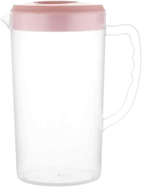 Hemoton 2600ML Plastic Pitcher with Lid, Clear Juice Pitcher for Fridge, Large Capacity Lemonade Water Jug