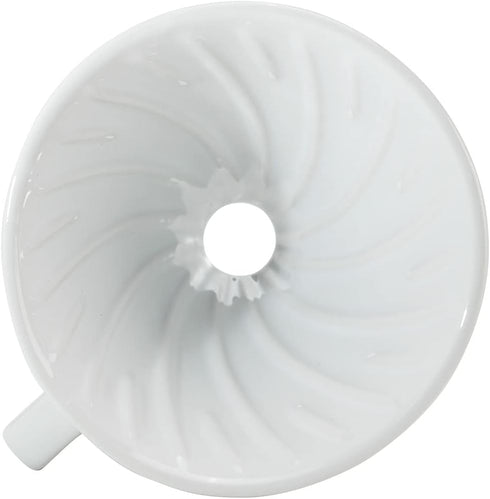 Restaurantware Restpresso 17 Ounce Coffee Dripper | 1 Reusable Coffee Cone with Drip Hole, White Ceramic Pour Over