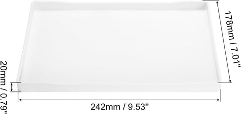 7" 9.5" uxcell Serving Tray Small White Mini Tray x Plastic Rectangular Wooden Serving Trays Decorative Ottoman Platter
