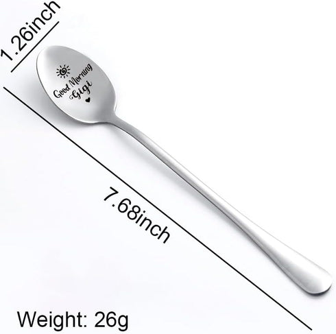 Christmas Birthday Gifts for Gigi Nana Spoon for Women Grandma Grandmother Gifts from Grandkids Good Morning Gigi Spoon Gift for Granny Grandma Coffee Tea Spoons