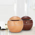 Desktop mini personal ultrasonic humidifier aromatherapy with colorful LED night light, office, bedroom, dorm room, portable, USB power (dark wood grain)
