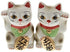 Japanese Maneki Neko Magnetized Ceramic Salt & Pepper Shakers