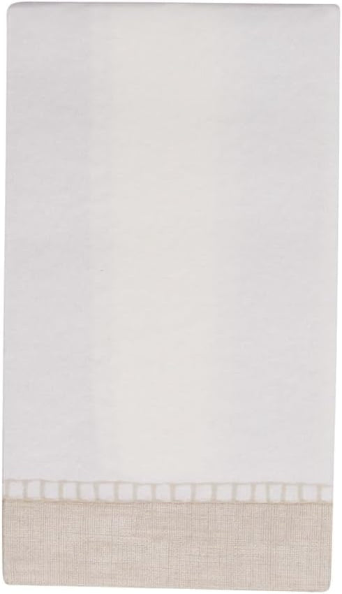 Packs 12 Caspari Linen Border Paper Linen Guest Towel Napkins in Natural, Two