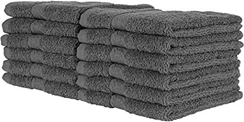 QUBA LINEN 100% Cotton Washcloth Set Soft, Absorbent Face Towels for Bathroom & Gym