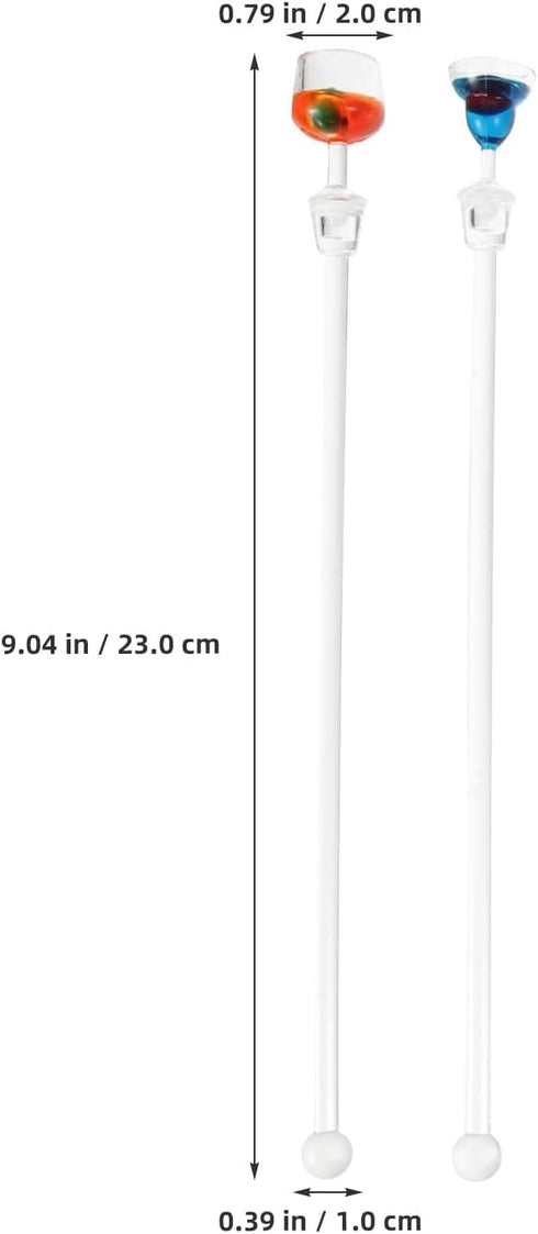 Cabilock 10pcs Cocktail Mixing Sticks, Glass Stirring Rod Cocktail Swizzle Stirrer Sticks for Home Kitchen Bar Party