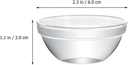 BESTonZON Small Glass Bowls Set, 6pcs 2.3 inch Mini Prep Pinch Bowls for Cooking, Small Kitchen Dessert Bowls