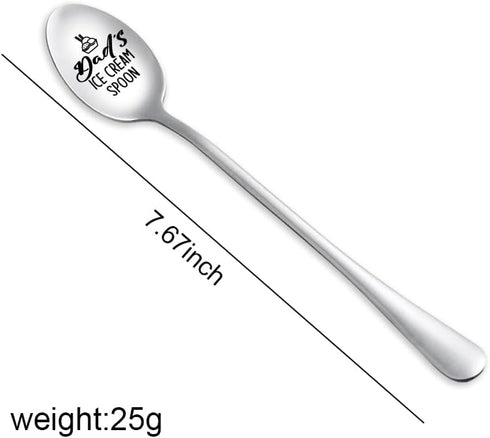 Dad's Ice Cream Spoon Gifts for Dad from Daughter Son Dads Fathers Day Gift for Dad Daddy Father Birthday Christmas Gifts for Men Papa Retirement Gifts for Dad Ice Cream Shovel for Ice Cream Lovers