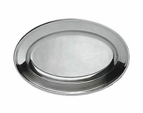 Oval Material Stainless Steel Platters, 11-3/4" x 8-1/2"