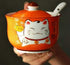 EatingBiting Ceramics Japanese Maneki Neko Lucky Cat Sugar Salt Pepper Storage Jar with Lid and Spoon