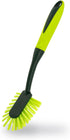 Pine-Sol Long Handle Dish Brush - Soft Bristle Kitchen Scrubber Safe for Non-Stick Cookware, Oblong