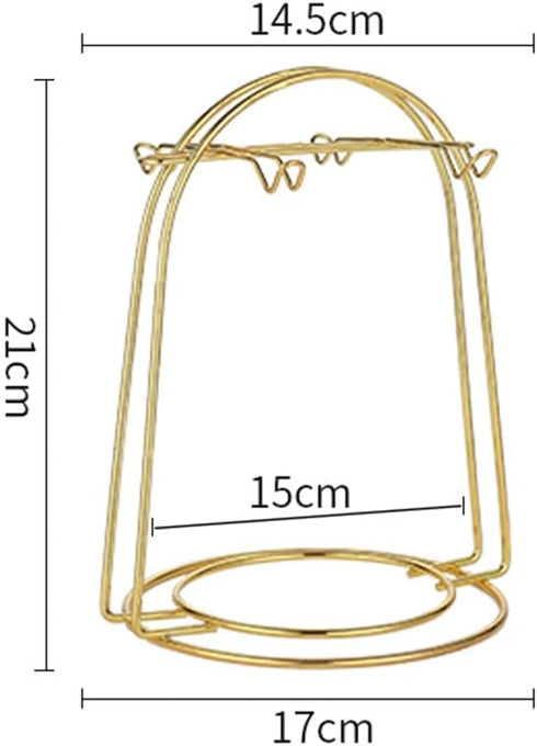 Coffee Mug Holder, 4 Hooks Metal Iron Gold Countertop Coffee Cup Tree Holder Stand for Kitchen Decor