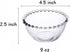 Sizikato 2pcs Clear Glass Dessert Bowl, 4.5-Inch Beaded Edges Fruit Bowl, Salad Bowl