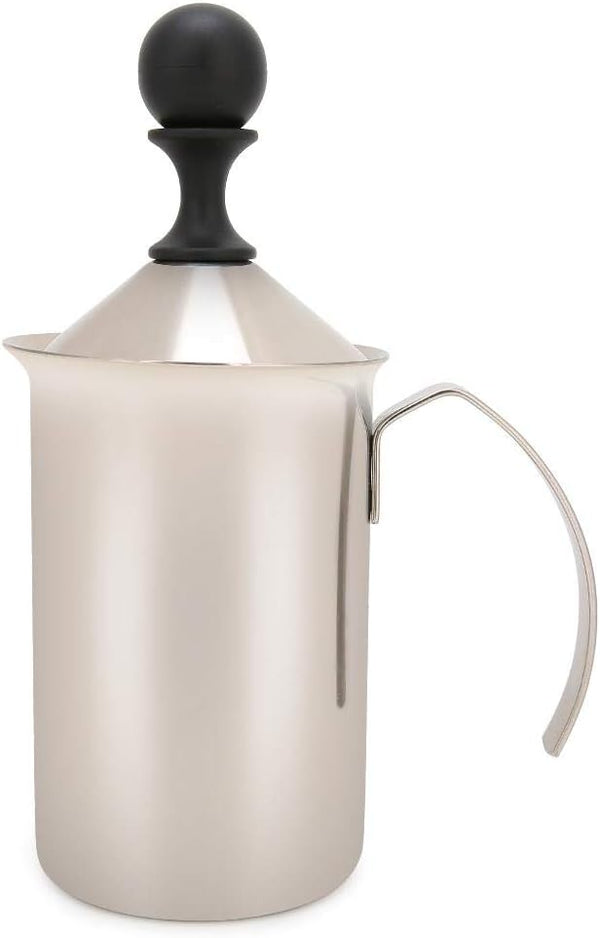 Fdit 400ml Stainless Steel Bubbler Milk Frother, Handheld Foam Maker for Lattes, Whisk Drink Mixer for Coffee
