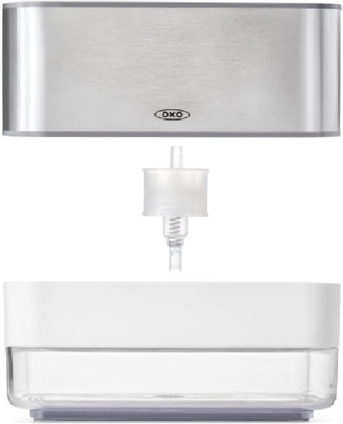 OXO Good Grips Clear Stainless Steel Soap Dispensing Sponge Holder