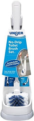Unger No-Drip Toilet Brush Set, Flexible Neck Scrubber with Portable Caddy Holder for Bathroom Cleaning