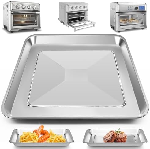 Air Fryer Tray Replacement for Cuisinart TOA-60 TOA-65 TOA-70, 12.2*11'' Non-stick Mesh Stainless Steel Basket