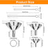 Kitchen Funnels for Filling Bottles, YGDZ 3pcs Small/Medium/Large Food Grade Stainless Steel Set for Essential Oil
