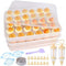 fertilfy 90 Deviled Egg Containers with Lid (Set 3),Plastic Easter Deviled Egg Tray