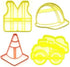 Construction Worker Equipment Safety Gear Set of 4 Cookie Cutters, 3D Printed Baking Tool Made in USA