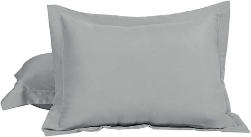 uxcell 2 Pack Pillow Shams, Soft Brushed Microfiber Pillowcases for 90 GSM Polyester, Wrinkle and Fade Resistant, Grey