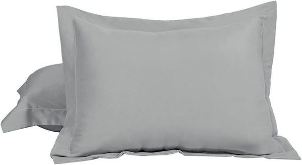 uxcell 2 Pack Pillow Shams, Soft Brushed Microfiber Pillowcases for 90 GSM Polyester, Wrinkle and Fade Resistant, Grey