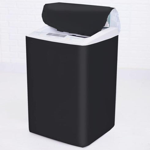 Dustproof Waterproof Washing Machine Cover, Black Top Load Protection Cover for Indoor/Outdoor Use