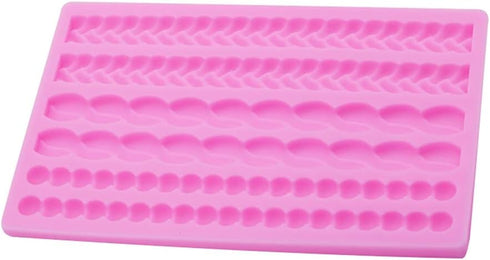 3D Pearl Knit Rope Silicone Mold for Fondant, Cake Border Decorating Molds, DIY Baking Tools