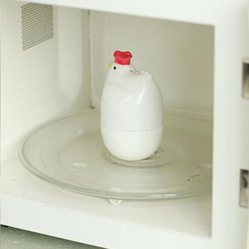 Chicken Shaped Microwave Egg Boiler for Perfectly Cooked Eggs in Minutes, Microwave Egg Cooker, White