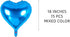 15pcs Heart Foil Balloon - 18inch Blue Gold Green Heart Shaped Mylar Balloons for Wedding Birthday Party Decorations