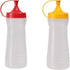 17 oz Squeeze Condiment Bottle Set 2-Pack Mustard & Ketchup Dispensers by