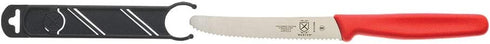 Mercer Culinary Rounded Tip Wavy Serrated Bar Knife, 4.3" Red