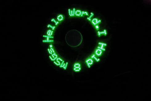 PowerTRC LED Programmable Message Fan with Customized Drawing, USB Powered (Green LED)