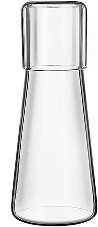 ZILJJ Clear Bedside Water Carafe Set with Tumbler Glass for Bedroom, Mouthwash