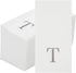 15.8 7.9 Inch 50 Luxenap X Linen-Feel Guest Towels, Lettered Hand Towels - Silver Letter 'T', Sans Serif Font, White