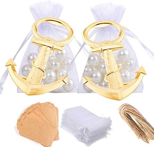 Bodosac 30 Pcs Gold Anchor Bottle Openers, Baby Shower Wedding Party Favors with