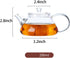123Arts Mini Tea Pot, Glass Teapot, Clear Teapot, Small Teapot for One Person Use,7oz