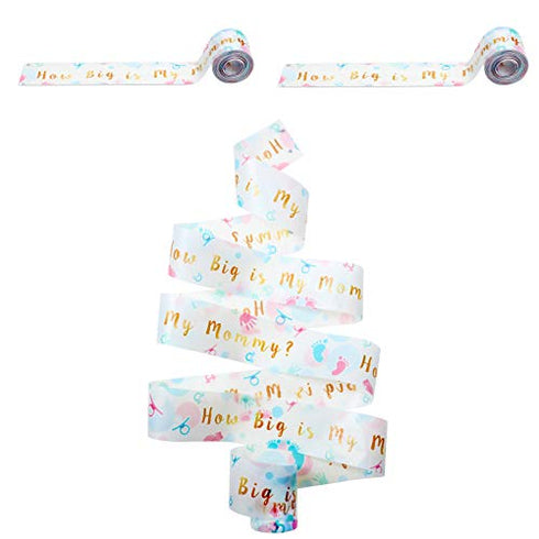 Sumind 2 Rolls Tummy Measuring Tape, Belly Baby Shower Game Party Favors Measure Tape Game Supplies
