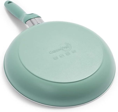 GreenPan Rio Healthy Ceramic Nonstick Frying Pan Skillet, 10", PFAS-Free, Dishwasher Safe, Turquoise