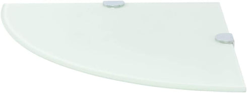 9.8 9.8 vidaXL Corner Shelf White Tempered Glass in x in Wall Mounting