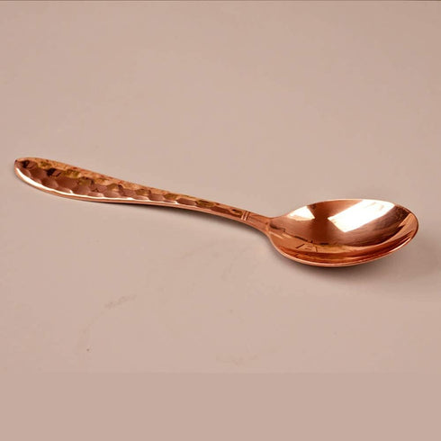 Thick Pure Copper Bowl Spoon, 17.5cm Copper Tableware Kitchen Supplies, Western Food Soup Spoon