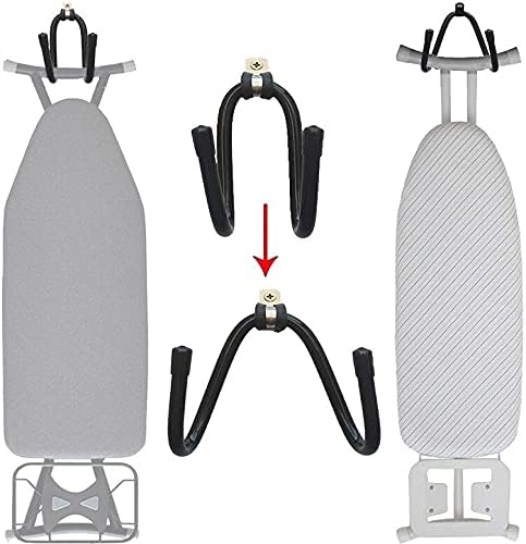 Pmsanzay Ironing Board Hanger, Wall Mount Ironing Board Holder Organizer Rack, Adjustable for Laundry Rooms - Holds 50LB