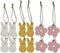 Set of 12 Bunny Flower Wood Mini Ornaments - Rustic Farmhouse Decor for Spring Easter, Includes Jute Hangers