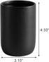 Hylignuae HY Bathroom Ceramic Toothbrush Cup, Matte Black Toothbrush Cup Holder, Bathroom Storage Organizer
